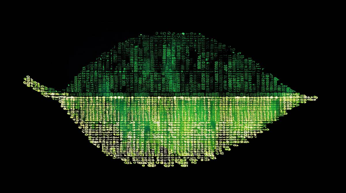 decoratieve afbeelding van blad in code